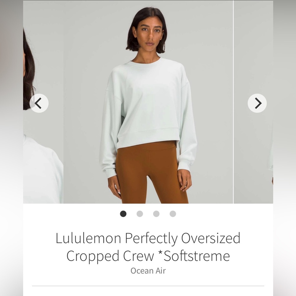 Lululemon Perfectly Oversized Cropped Crew Softstreme in Ocean Air